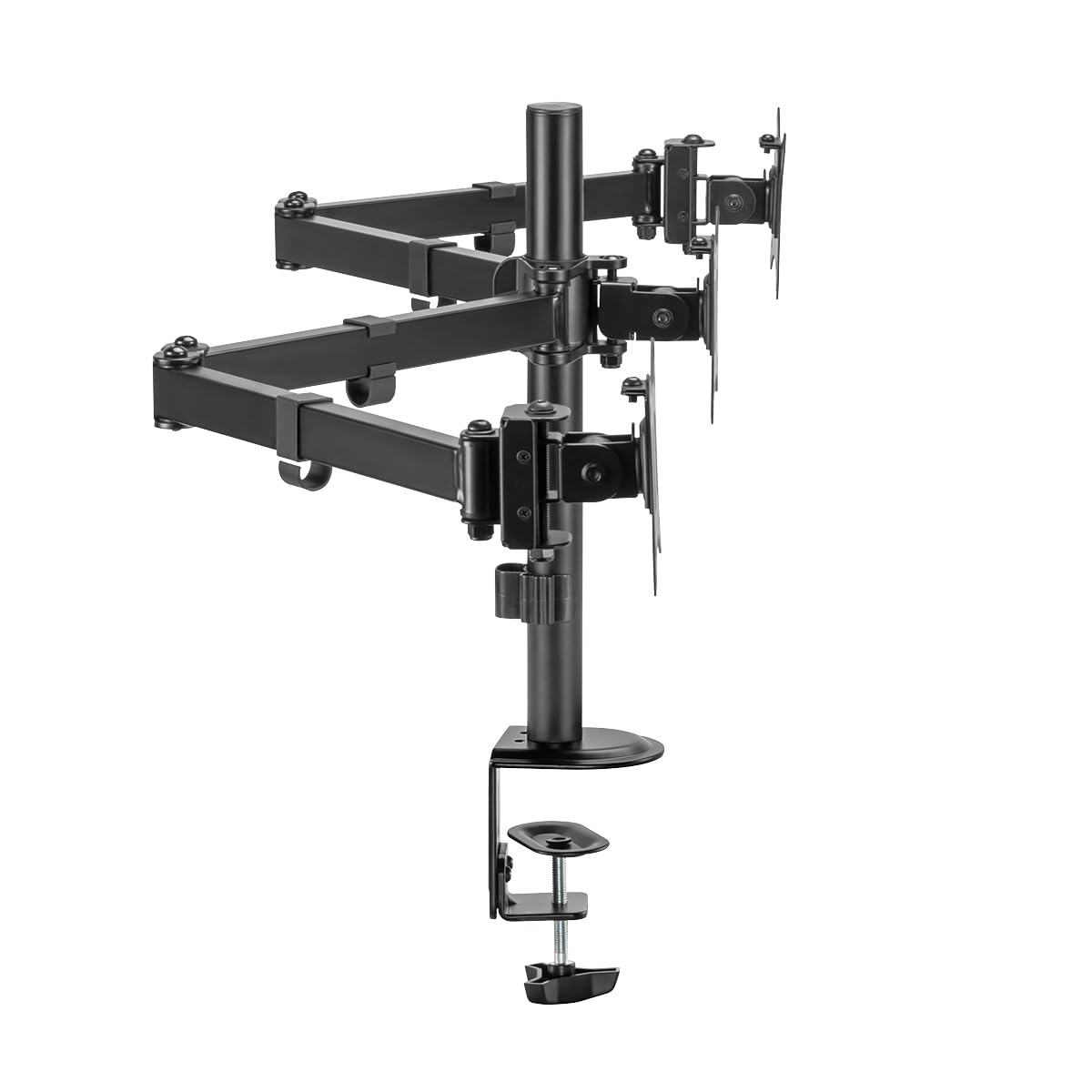 Supporto per monitor in alluminio per 3 monitor (17-27"), lunghezza braccio: 658 mm ciascuno