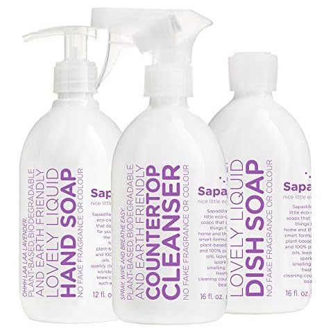 Sapadilla Sweet Lavender + Lime Dish Soap, Hand Soap & Countertop Cleanser, Variety Pack Cover