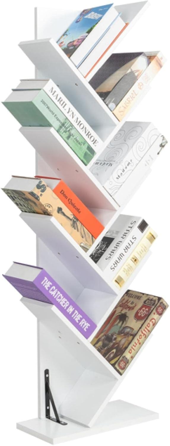 Bookcase Shelf, Freestanding Book Storage Organizer, Tree
