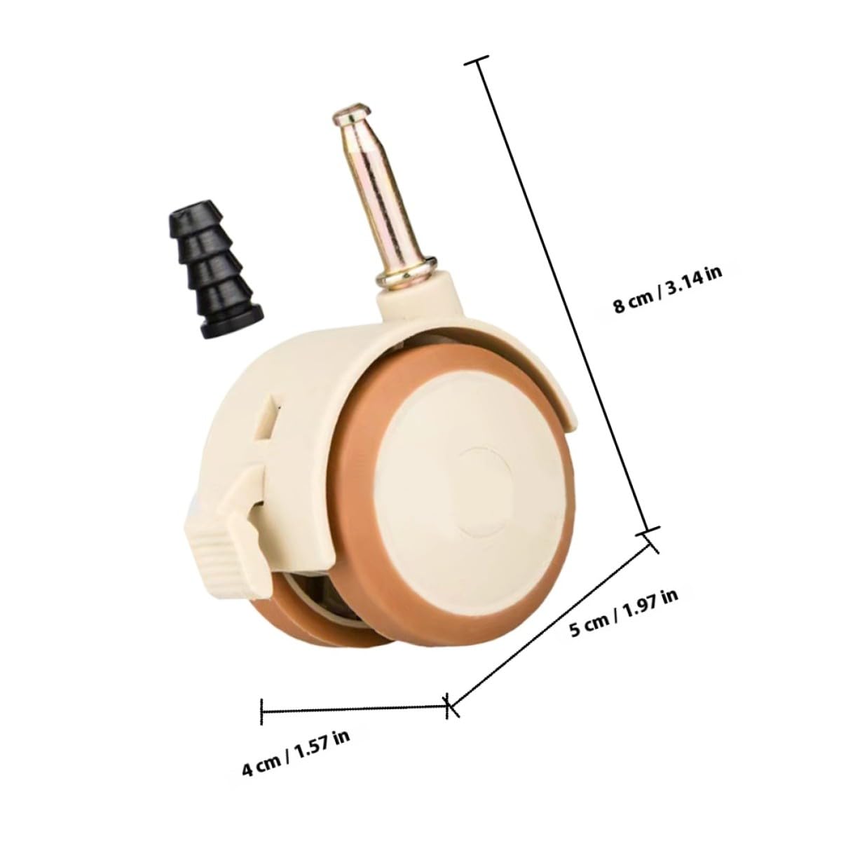 4pcs Ruota Culla Ruota Mobili Ruota Ruota Silenzioso Girevole per Casa Ufficio Uso Freno Gomma Ruote girevoli
