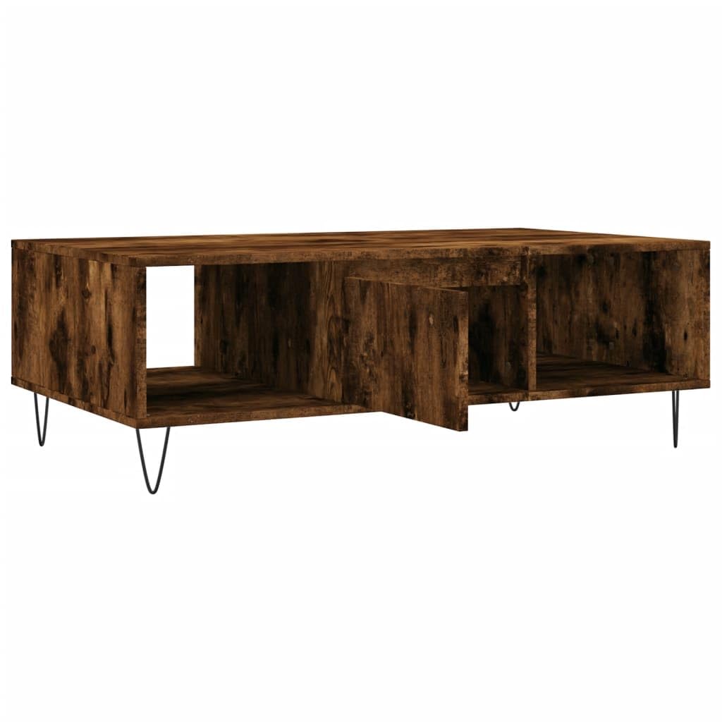 Homgoday Tavolino da caffè in rovere fumé, 104 x 60 x 35 cm, in legno ingegnerizzato, tavolino da tè per soggiorno, sala d'accoglienza degli ospiti, camera da letto e mobili da ufficio