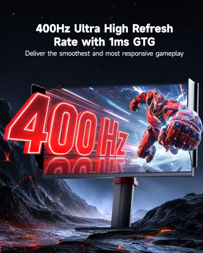Image of KTC 25M2 Pro 400Hz Gaming Monitor, 24.5 Inch 360Hz Gaming Monitor 1080P, Fast IPS, 1ms GTG, DAC, Adaptive Sync, Vertical Monitors w /Shielding Hood, HDMI DP, Tilt /Swivel /Pivot /Height Adjustment, VESA