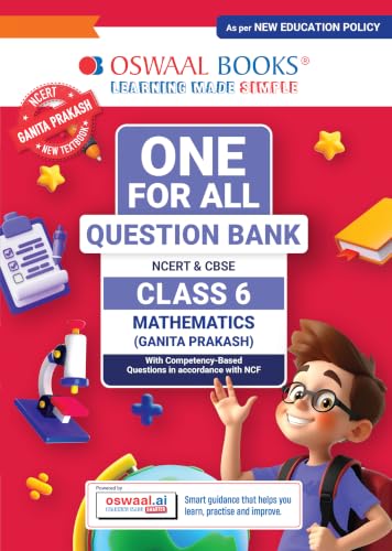 Image of Oswaal CBSE One for All Class 6 Mathematics (Ganita Prakash) | For 2026-27 Exam | NCERT & CBSE Syllabus | Question Bank, Solved Examples & Competency-Based Questions