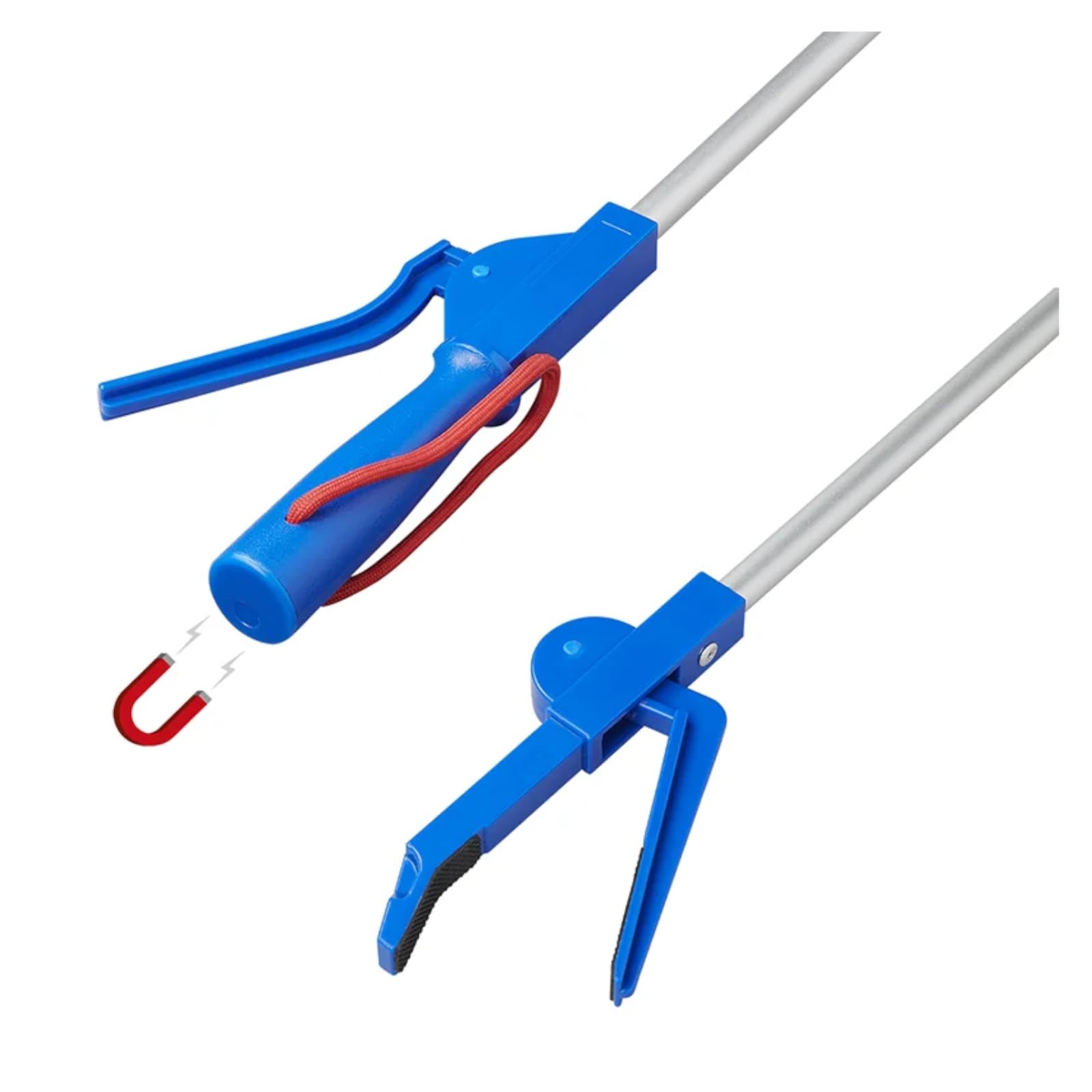 5 pinze con magnete per la spazzatura per esterni, 80 cm, in alluminio