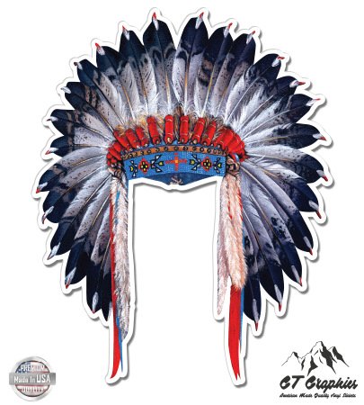 GT Graphics Express Chief Headdress - Vinyl Sticker Waterproof Decal