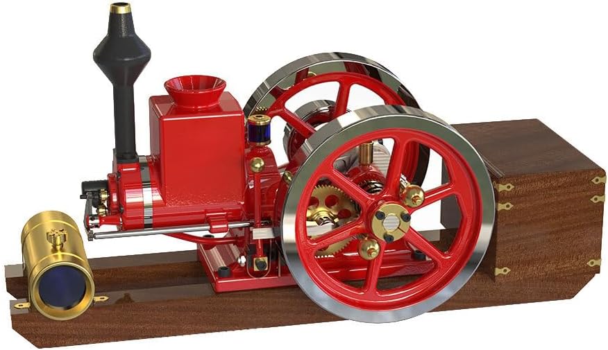 LOCHE HM-01 Engine Model Kit, 7.0CC Engine 4-Stroke Horizontal Hit and Miss Engine Kits, Engine Model Physics Science Engine Set for Adults (KIT Version)