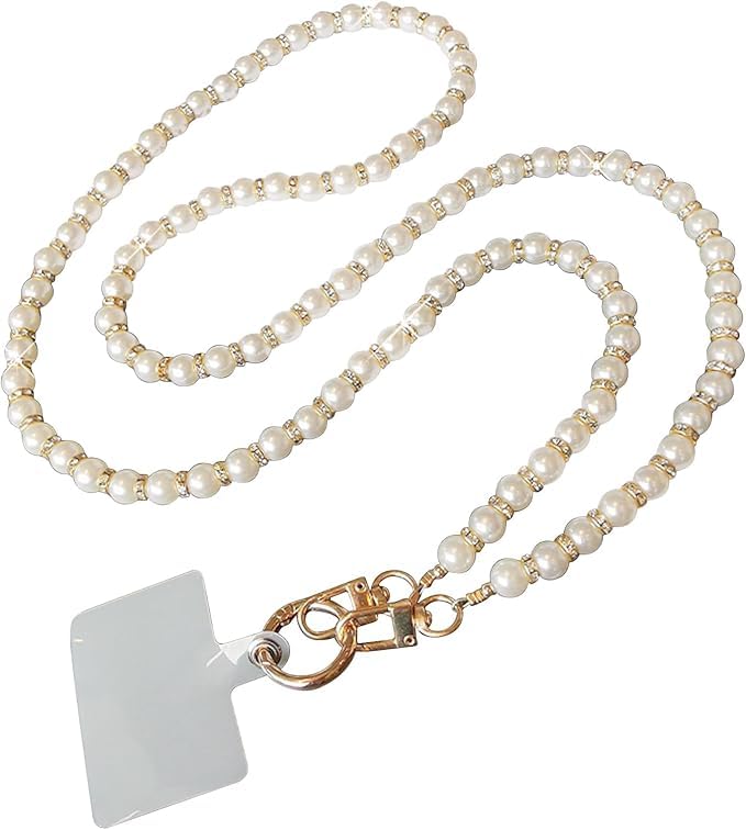 Jormie Elegant Pearl Mobile Phone Crossbody Chain & Wrist Strap Set |Beaded Pearl Lanyard with Gold Clasp| Stylish Hands-Free Phone Holder Sling for Women & Girls | Fashionable Crossbody Mobile Strap-image-13