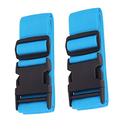 Preisvergleich Produktbild MagiDeal 2-Stück Koffergurt Gepäckgurt Kofferband Reisen Zubehör - Himmelblau