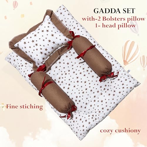 Image of CUSTOMARY New Born Baby Sleeping Bag, Baby Mosquito Net, Reversible Round Bed Tub and Gadda Bedding Set for 0-6 Months Pack of 4