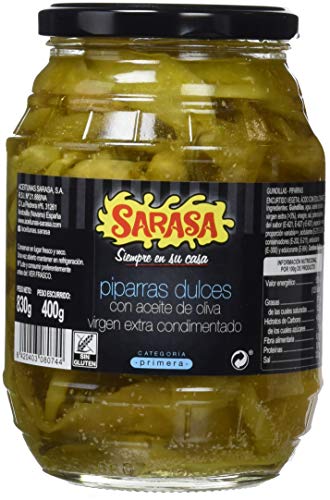 Sarasa Piparras Dulces con Aceite de Oliva - Paquete de 6 x 400 gr - Total: 2400 gr Cover