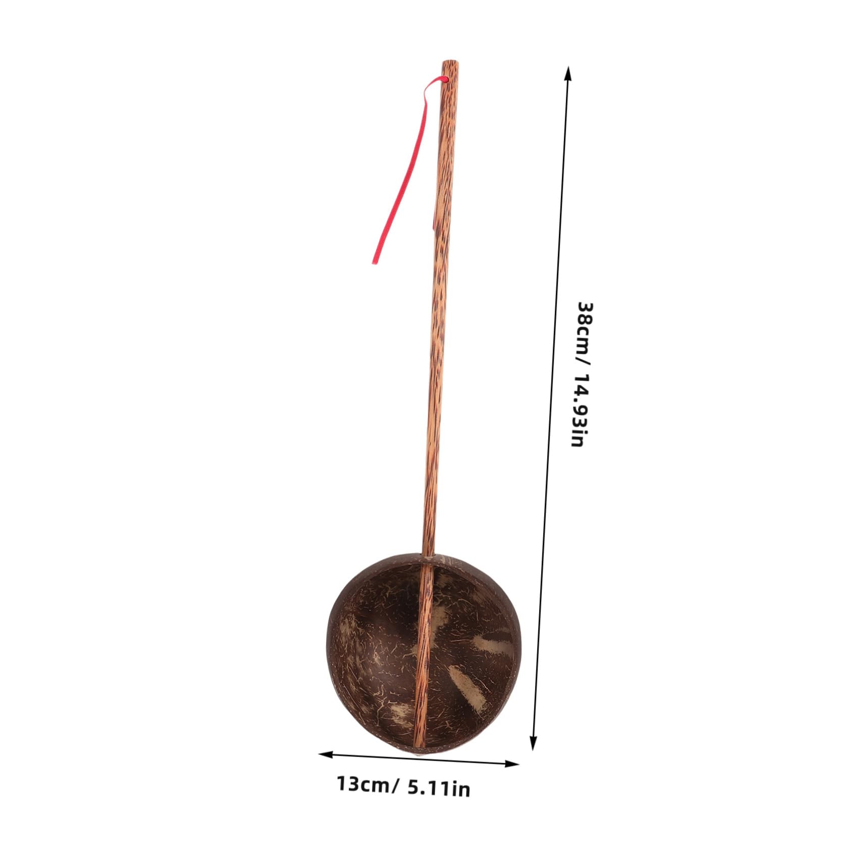 SOLUSTRE Natural Coconut Shell Long Handle Ladle Ergonomic Water Dipper Spoon for Bath Kitchen Restaurant Use Multi Functional Water Scoop with Rustic Touch