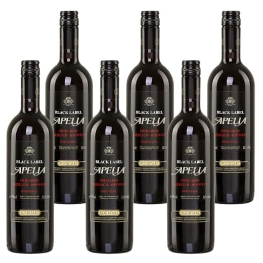 Apelia Black Label 6x 0,75l | Lieblicher Rotwein | Imiglykos | 11,5% Vol. | Kourtaki | + 1 x 20ml Olivenöl"ElaioGi" aus Griechenland