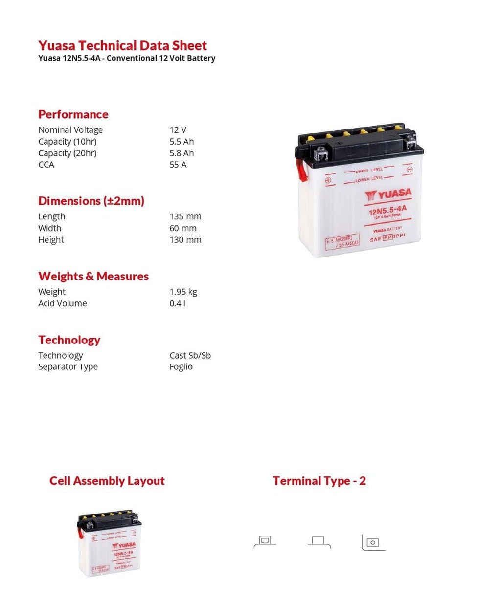 Yuasa 12N5.5-4A -Y- Batterien