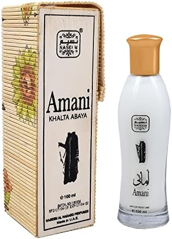 Naseem Amani Water Perfume Alcohol Free with composition of Plum Jasmine Vanilla Amber Long Lasting Arabian Fragrance for Women Extrait de Parfum 3.4 Fl Oz