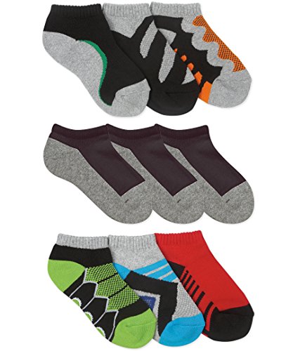 Jefferies Socks Boys Sport Pattern Low Cut Athletic School Socks 9 Pair Pack