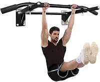 Barra de puxar montada na parede – instalação de broca, equipamento de ginástica em casa para fitness interno, barra de queixo para treinamento de força, alongamento da coluna e exercícios invertidos