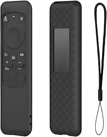 Capa De Silicone para Controle Remoto, Compatível com Samsung TV Smart Cu8000 Cu7700 Bn59, Solar (Preto)