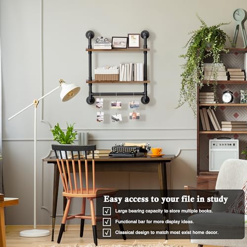 Merapi-24-Industrial-Floating-Shelves-with-Tower-Bar-Pipe-Shelves-for-Wall-2-Tier-Rustic-Wood-Wall-Shelves-for-Home-Decor-Bedroom-Living-Room-Bathroom Merapi 24 Industrial Floating Shelves with Tower Bar Pipe Shelves for Wall 2 Tier Rustic Wood Wall Shelves for Home Decor Bedroom Living Room Bathroom