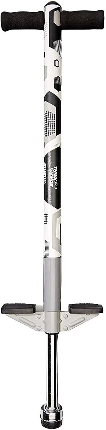 Think Gizmos Pogo Stick for Kids Ages 5 and Up & Between 40 to 80 Pounds - Master This Foam Covered Kids Pogo Stick for Beginners (White)