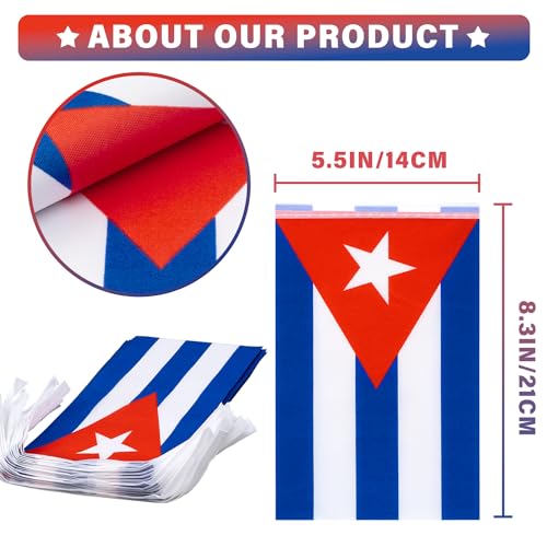 Image of Cuba String Flag Pennant Banner, Small Mini Cuban Flags Bunting Banner, National Country Decoration for School, Party, Sports Events, Patriotic Festival, 33 Feet 30 Flags