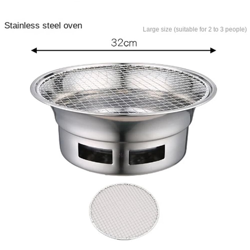 Barbecue rotondo in acciaio inox, senza fumo, per esterni, barbecue commerciale, barbecue portatile, ideale per feste in giardino e campeggio