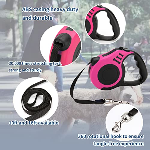 Retractable Dog Leash, Pet Walking Leash With Anti-Slip Handle, Strong Nylon Tape, Tangle-Free,One-Handed One Button Lock & Release, Suitable For Small/Medium Dog Or Cat,10 Ft Yellow #TOP3