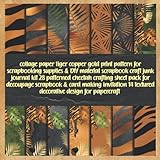  collage paper tiger copper gold print pattern for scrapbooking supplies & DIY material scrapbook craft junk journal kit 28 patterned cheetah crafting ... 14 textured decorative design for papercraft