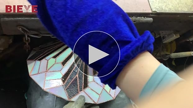 Bieye L10731 Lotus Flower Tiffany Style Stained Glass Floor