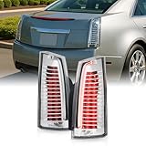 AKKON - Fits 2008-2013 Cadillac CTS FULL LED Black Tail Lights Pair Driver+Passenger w/Running Reverse Lamp Sedan 4Door