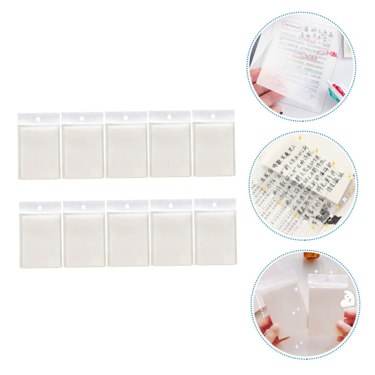 SHINEOFI 30 Piezas Nota Transparente Pegatina De Pizarra Pestañas Adhesivas Transparentes Nota a Prueba De Agua Pegatinas a Prueba De Agua Pegatinas Claras Mascota Transparente