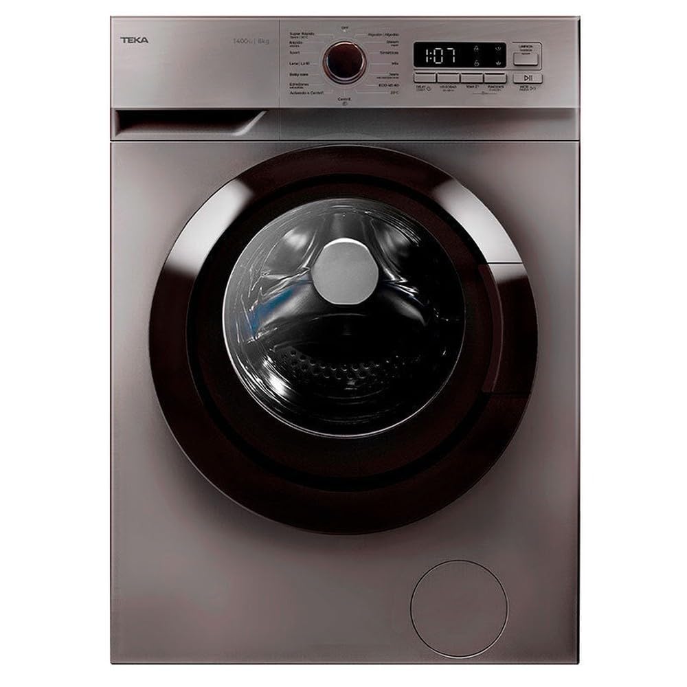 Teka Free Installation Washing Machine 8 kg, Inverter Motor, 15 Programs, Spin 1400 RPM, Digital Display, Programmer 1 to 24h, Regulation Auto Water Consumption, WMK 40840