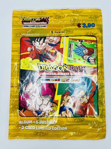 manuelkant Pack de iniciación sellado + 5 sobres + LIMITED para la colección de Dragon Ball Universal Sticker Collection