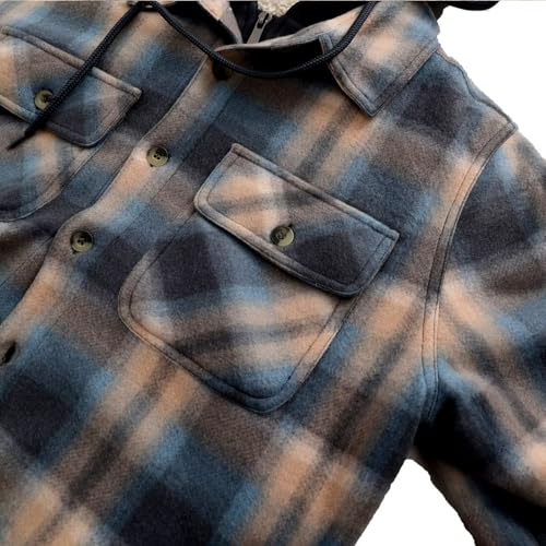 Image of LeeHanTon Mens Flannel Jacket Heavyweight Sherpa Fleece Jackets Outdoor Hiking Casual Soft Warm Coat with Pockets