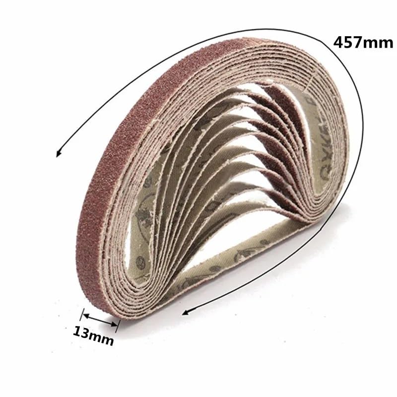 Papier ścierny taśmowy, pas ścierny, 50 szt./zestaw 13 * 457MM paski ścierne 40-800 gradacja papier ścierny taśma ścierna do szlifierki drewno metal szlifowanie polerowanie(320)