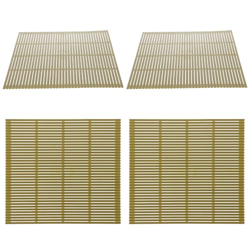 Healifty 4 piezas Esterillas de Sushi de Plástico Verde para Hacer Fácil de Usar y Reutilizable para Principiantes y Expertos
