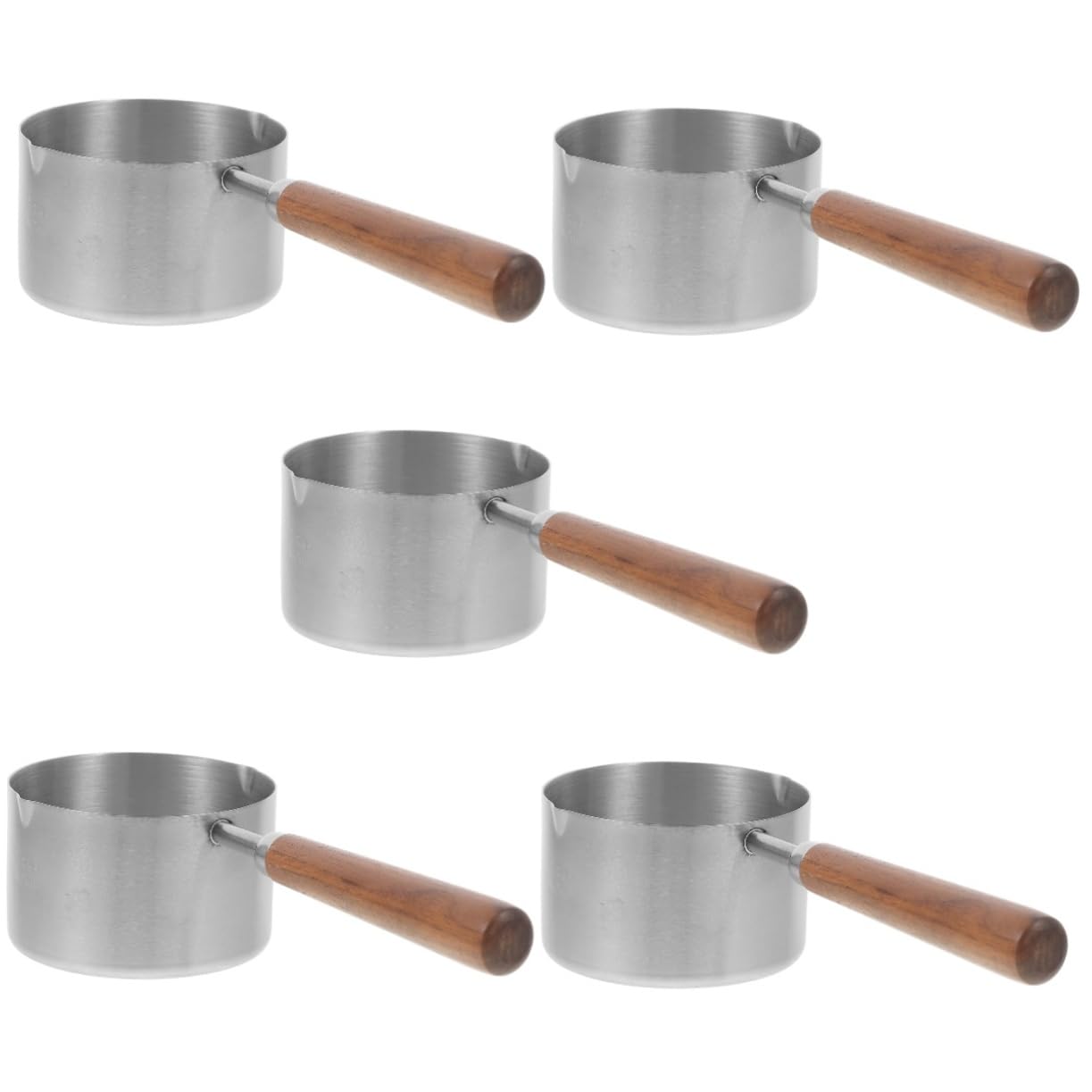 Sosoport 5stücke Hundezubehör Edelstahl Futtermaß Mit Holzgriff Präzise Messbecher Für Hundefutter Und Katzenfutter Langlebig Und Wiederverwendbar Für Große Behälter