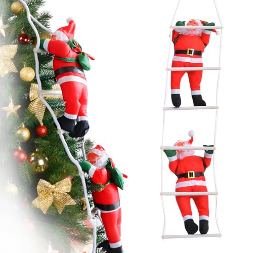 Weihnachtsmann auf Leiter, ACTOYS 76/100 cm Weihnachtsmann,...