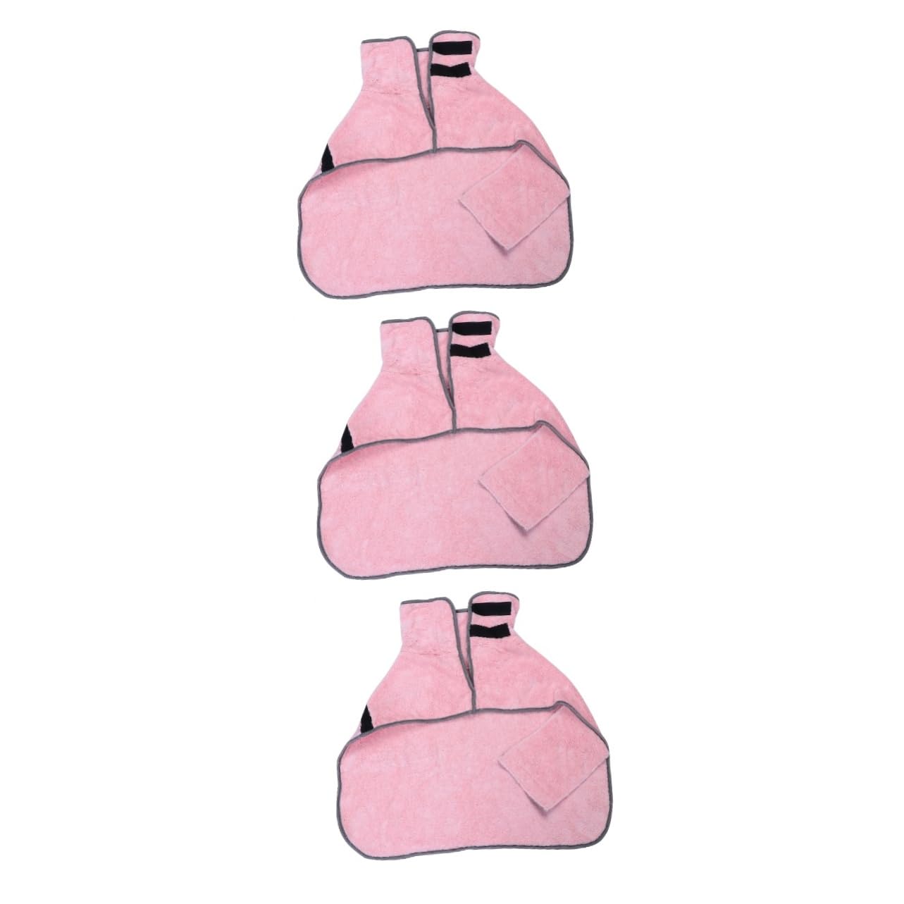 FRCOLOR 3 Pièces Peignoir pour Chien Peignoirs pour Chiens Robe De Serviette De Chien Serviette en Microfibre Pyjama pour Animaux De Compagnie Bain De Chien Super Absorbant Rose Provisions