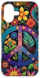 Hippie Trippy Peace Sign Floral Abstract Psychedelic Case for iPhone 17