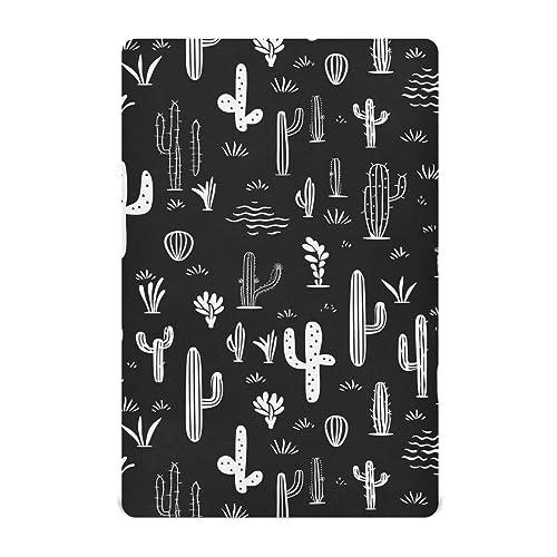 Black White Cactus Succulent Doodle Crib Sheet for Boys Girls Stretch Baby Toddler Crib Fitted Sheets Soft Fitted Baby Mattress Cover Bed Sheet for Unisex Newborn Crib Mattress M