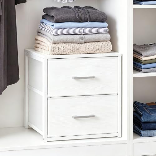 Image of Fixwal Closet Drawers for Clothes, 1 Pack, 2 Drawers Dresser, 15.7 inch Wide