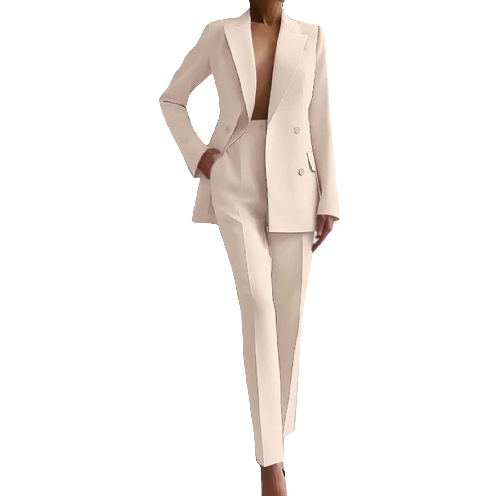 Conjunto elegante de 2 piezas para mujer, conjunto de blazer y pantalones, trajes de trabajo formales de negocios para mujer, trajes de trabajo de oficina