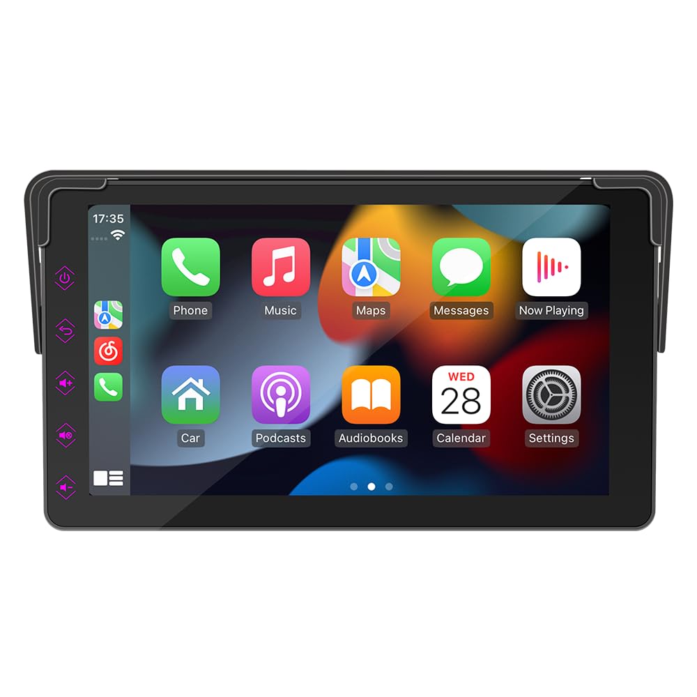 Wireless Apple Carplay & Android Auto for Car Stereo, Portable 7 Inch Apple Car Play Touch Screen Sync Navigation Audio Car Radio Receiver for Car, Compatible Bluetooth Handsfree