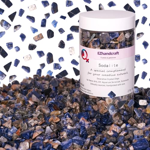 Image of Sodalite Crystal Chips Bulk 2lbs, 1200+ Pieces, 8-15mm Natural Gemstones