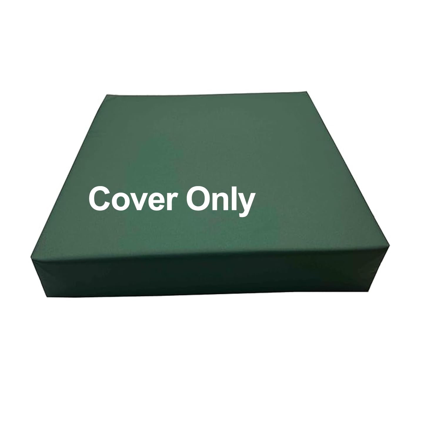 Garden Chair Replacement Seat Cushion Cover Only – 10cm (4") Thick Pad Cover for Rattan Patio & Sofas, Water-Repellent Zippered Encasement, Machine Washable (Bottle Green, 50 x 56cm / 20" x 22") — image 1
