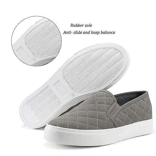 Image of JENN ARDOR Womens Slip On Sneakers Perforated /Quilted Casual Shoes Fashion Walking Flats