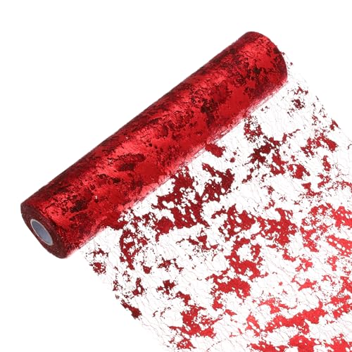Chemin de table métallique de prestige rouge vin pour réception raffinée