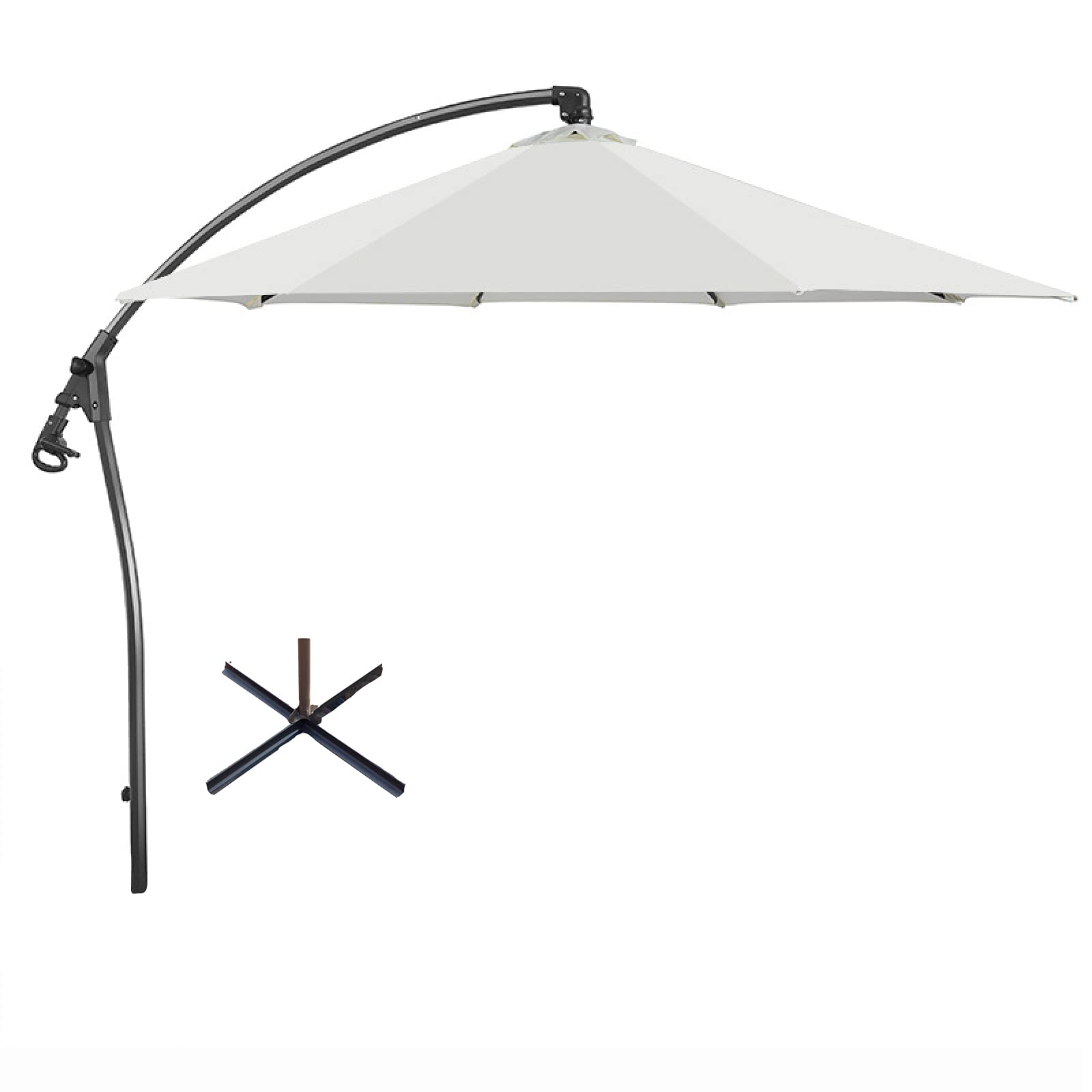 WDSOPK Patio Umbrella,Sunshade Umbrella,Outdoor Market Table Umbrellas,8 Sturdy Square Ribs For Garden, Lawn, Backyard, Pool,White