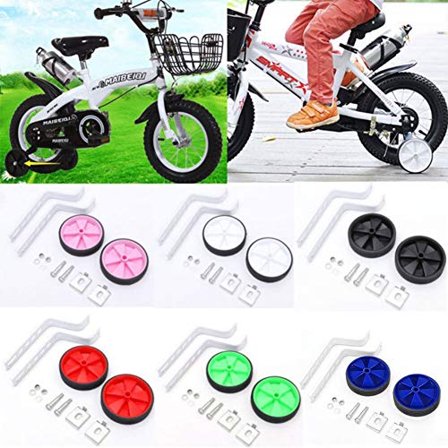 Ruedas de entrenamiento para bicicleta, ruedas fijas, accesorio para bicicletas infantiles, ruedas de equilibrio ajustables, soporte resistente, rueda trasera universal (Color: Azul, Rojo) miniatura 3