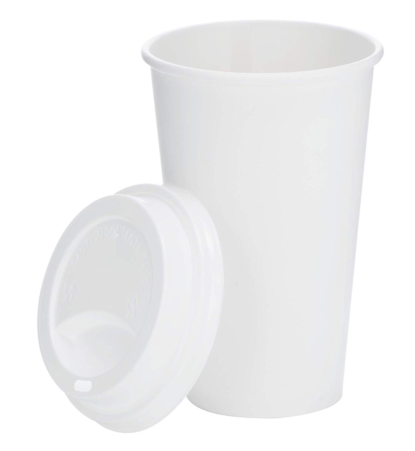 We Can Source It Ltd – 12oz Single Wall White Paper Cups with Sipper Lids – Great for Tea, Coffee, Cappuccino, Hot Drinks – Eco-Friendly 100% Compostable Recyclable – 50 Pack
